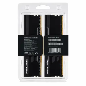 Модуль пам`ятi Prologix 32 GB (2x16GB) DDR5 6000 MHz Onyx Black RGB (PRO32GB6000YBR5K) UA