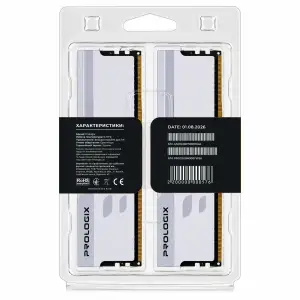 Модуль пам`ятi Prologix 32 GB (2x16GB) DDR5 6000 MHz Onyx White (PRO32GB6000YW5K) UA
