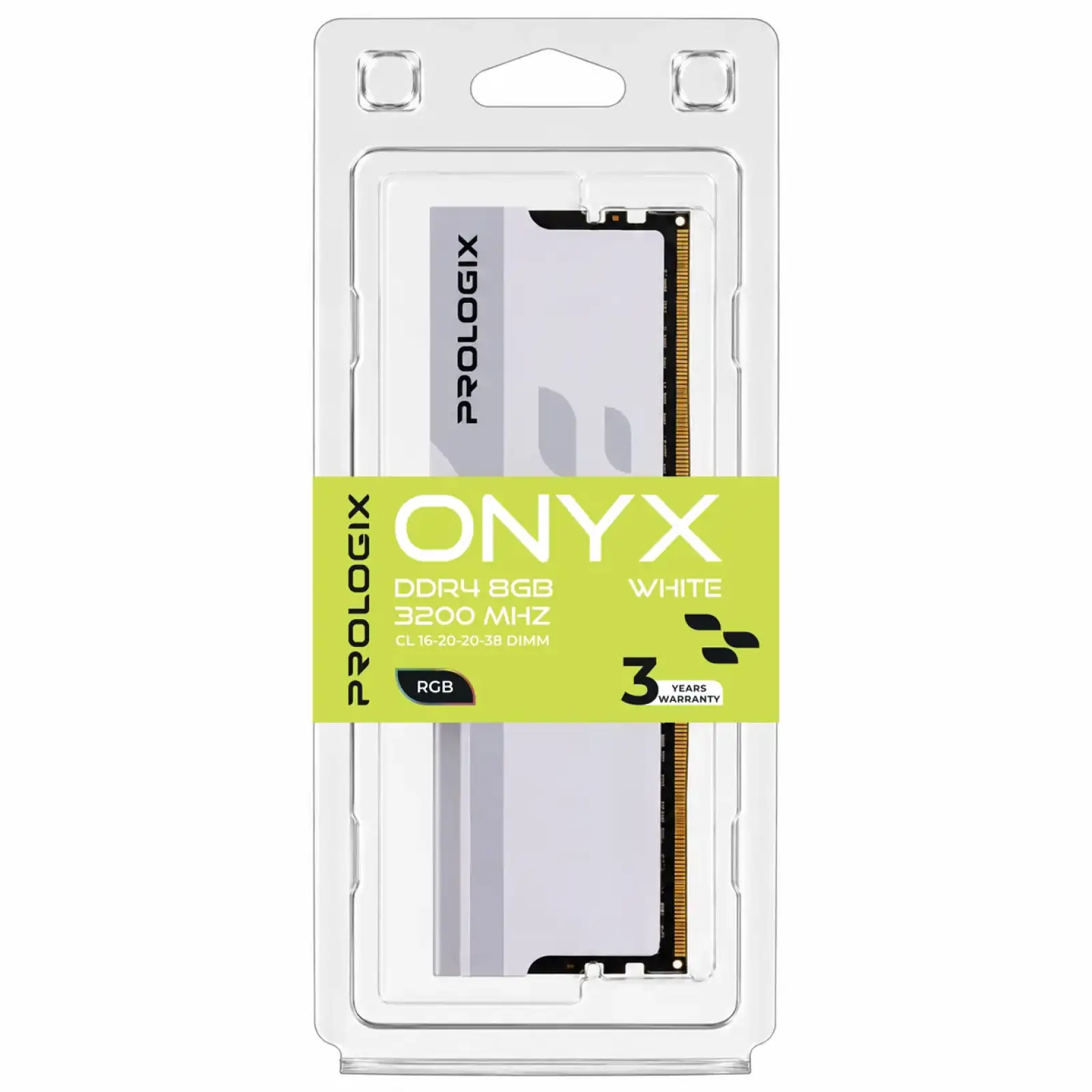 Модуль пам`ятi Prologix 8 GB DDR4 3200 MHz Onyx White RGB (PRO8GB3200YWR4) UA
