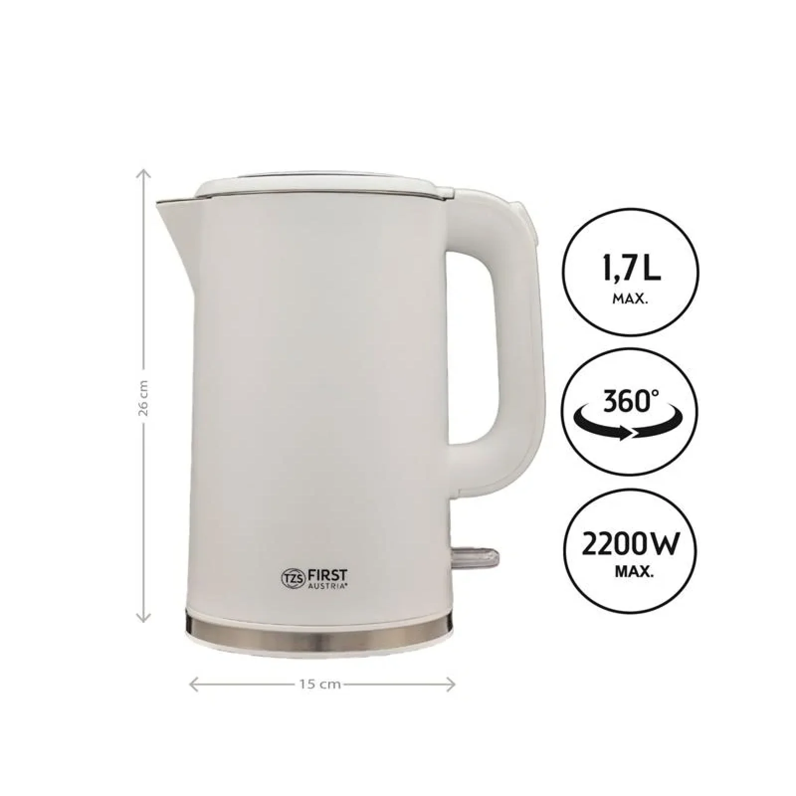 Електрочайник First FA-5407-2-WI UA