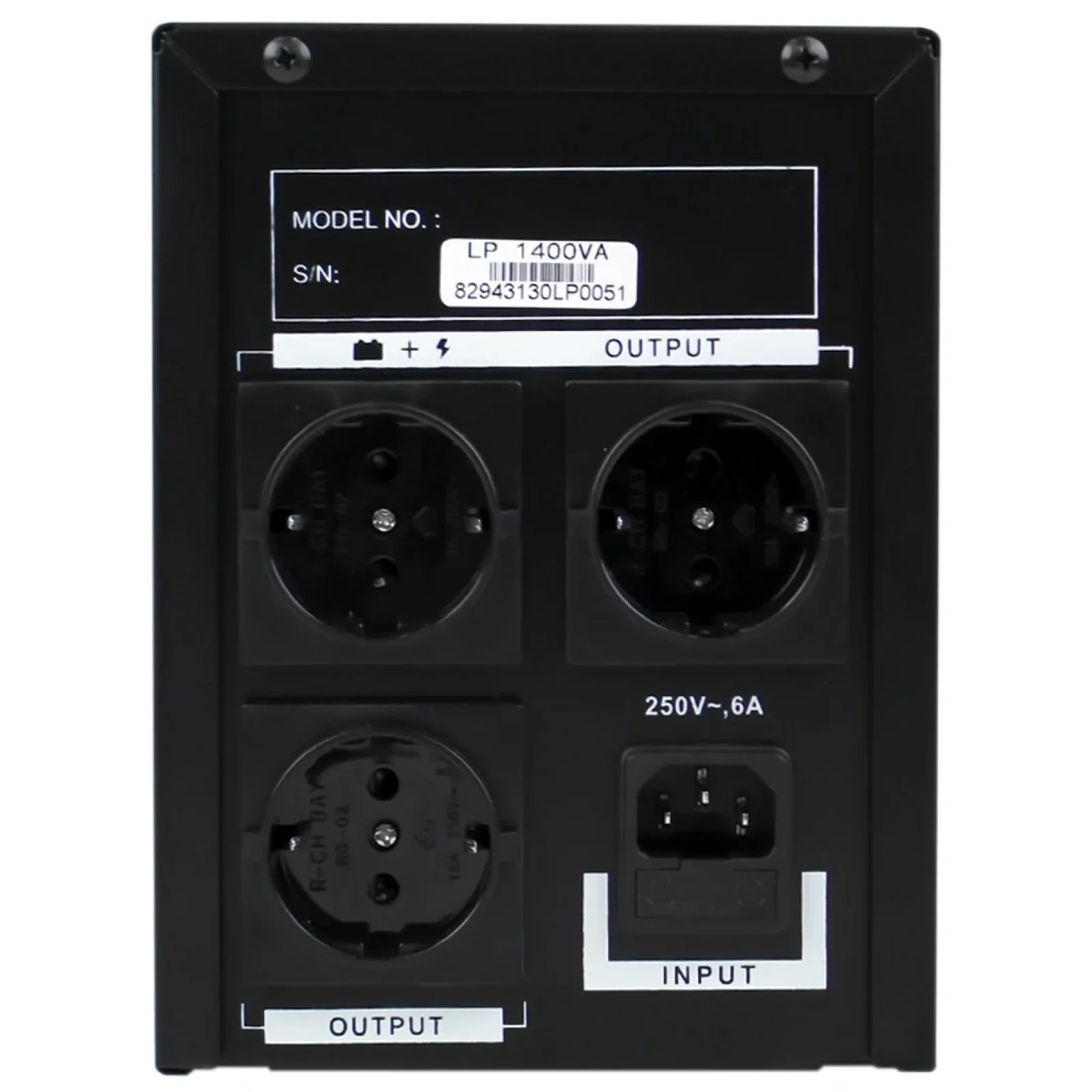 ДБЖ LogicPower LP-1400VA, Lin.int., AVR, 3 x євро, метал, LP8294 UA