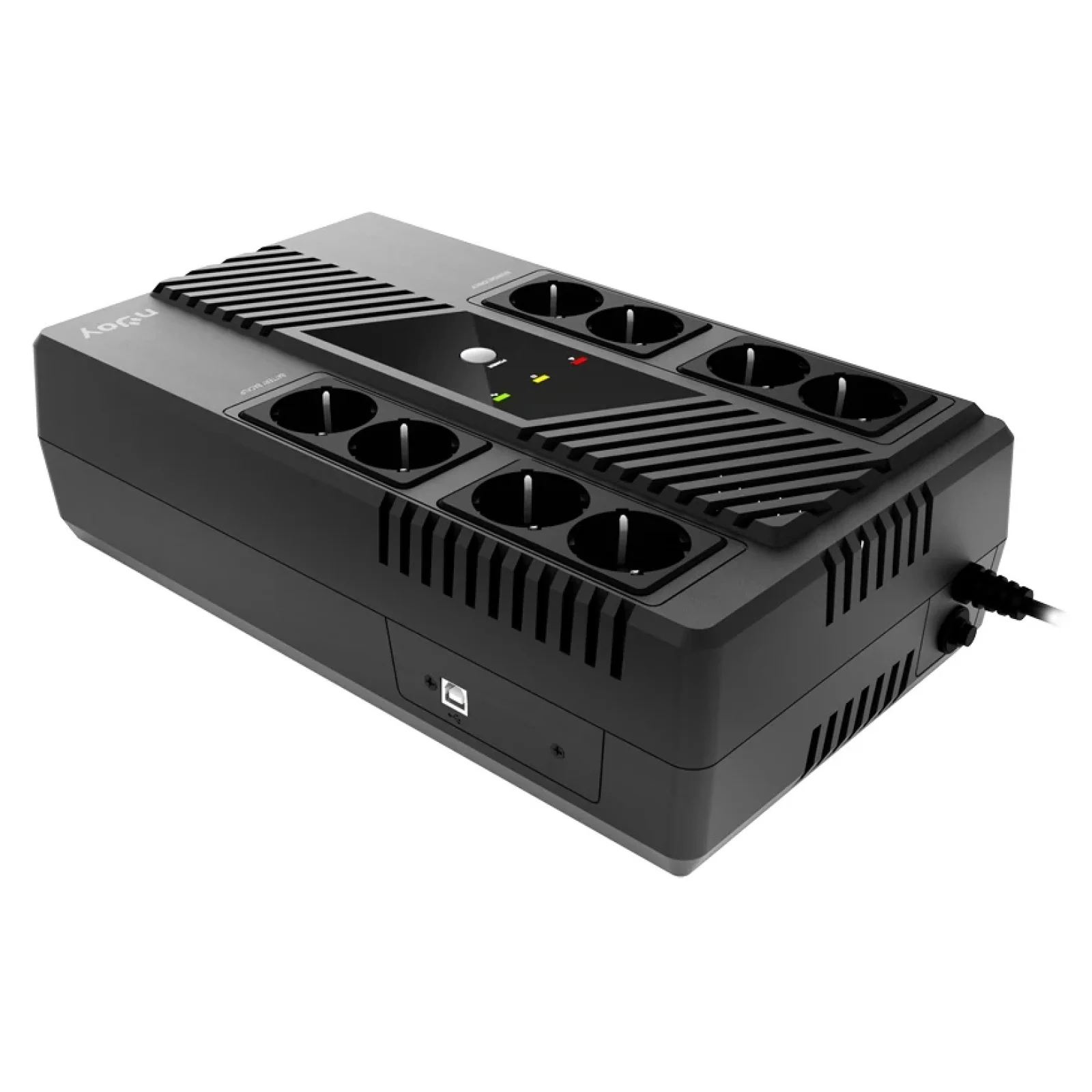 ИБП NJOY Token 600 (UPCSBLS660TTOAZ01B), Lin.int., 8 x Schuko, USB, пластик UA