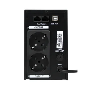 ДБЖ LogicPower UL650VA, Lin.int., AVR, 2 x євро, USB, LCD, метал, LP1454 UA