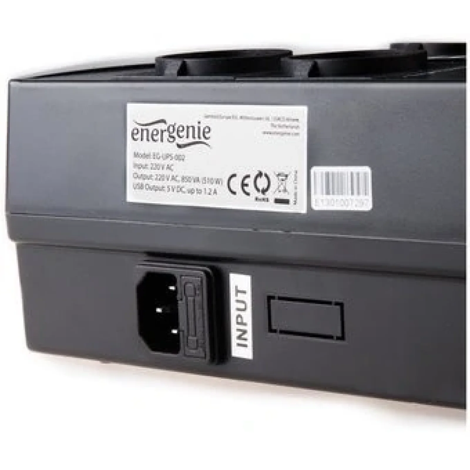 ДБЖ EnerGenie EG-UPS-002 850VA, Line Int., AVR, 4xSchuko, USB UA