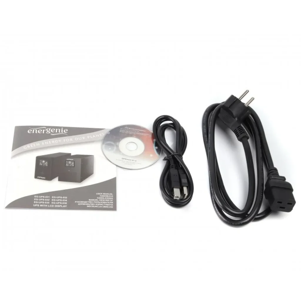 ДБЖ EnerGenie EG-UPS-036 3000VA, Line Int., AVR, 3xIEC+3xSchuko, USB, LCD, RJ11 UA