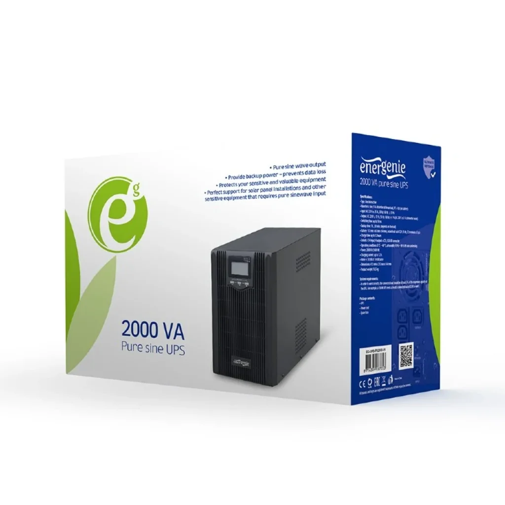 ИБП EnerGenie EG-UPS-PS1000-01 1000VA, Line Int., AVR, 3xIEC+1xSchuko, металл UA