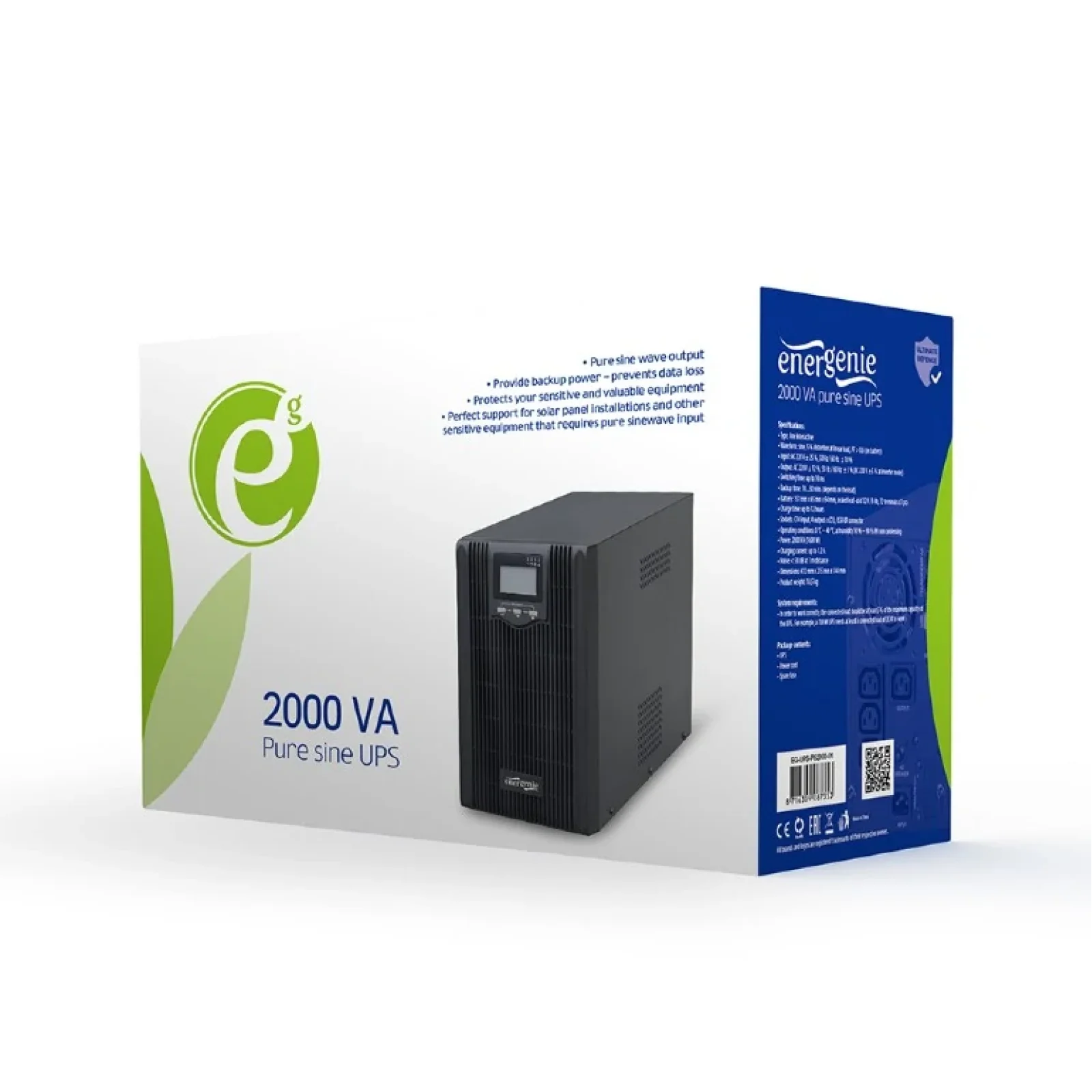 ИБП EnerGenie EG-UPS-PS1000-01 1000VA, Line Int., AVR, 3xIEC+1xSchuko, металл UA
