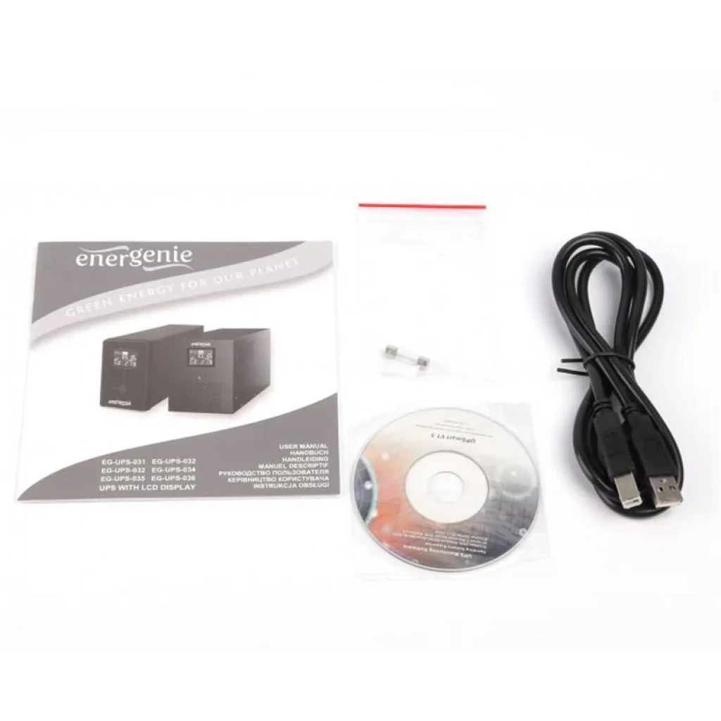 ИБП EnerGenie EG-UPS-035 2000VA, Line Int., AVR, 3xIEC+2xSchuko, USB, LCD, RJ11 UA