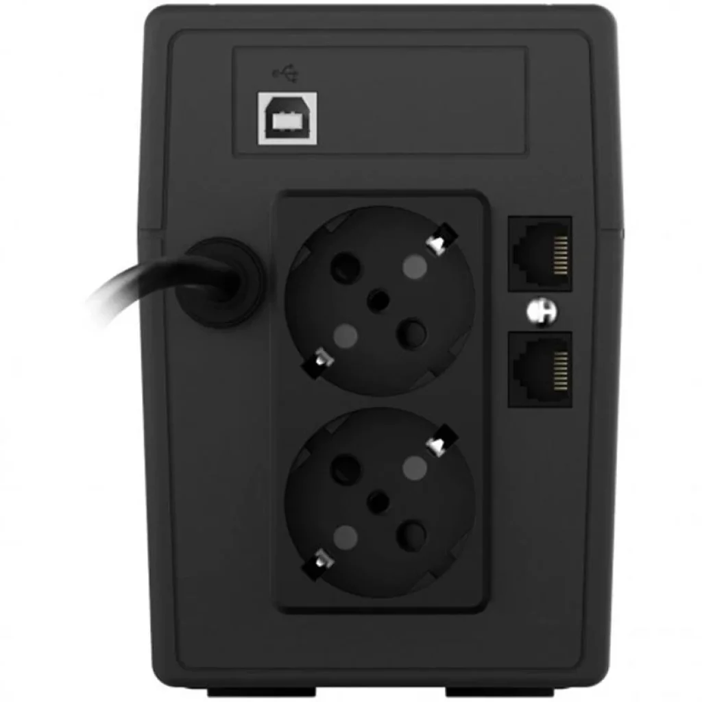 ДБЖ NJOY Cadu 650 (UPCMTLS665TCAAZ01B), Lin.int., AVR, 2 x Schuko, USB, LCD, пластик UA