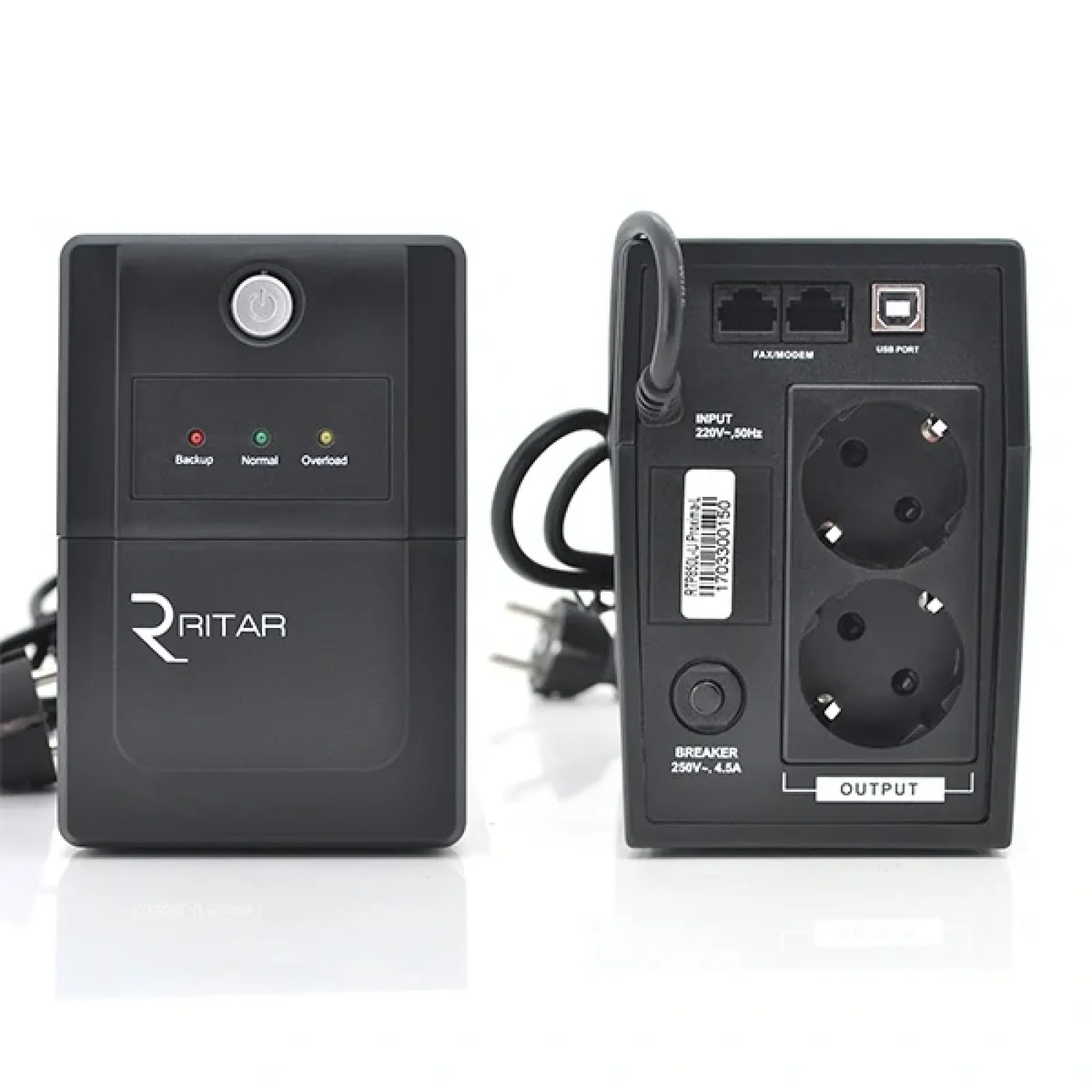 ДБЖ Ritar RTP650-U Proxima-L 390W, Lin.int., AVR, 2xSchuko, пластик (RTP650L-U/09988) UA