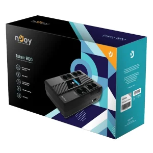 ДБЖ NJOY Token 800 (UPCSBLS680TTOAZ01B), Lin.int., 8 x Schuko, USB, LCD, пластик UA