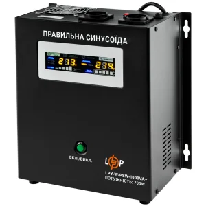 ДБЖ LogicPower LPY-W-PSW-1000VA+ (700Вт), Lin.int., AVR, 2 х Schuko, метал (LP4144) UA