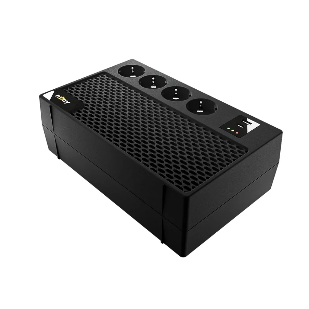 ДБЖ NJOY Renton 650 Plus (UPCSBLS665TRPCG01B) Lin.int., AVR, 4 x євро, 1 x USB Type A, 1xUSB Type C, пластик UA