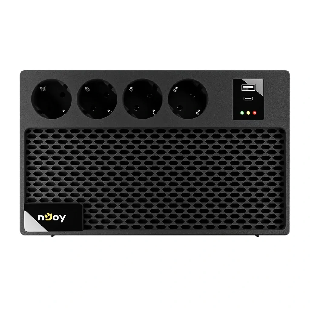 ДБЖ NJOY Renton 650 Plus (UPCSBLS665TRPCG01B) Lin.int., AVR, 4 x євро, 1 x USB Type A, 1xUSB Type C, пластик UA