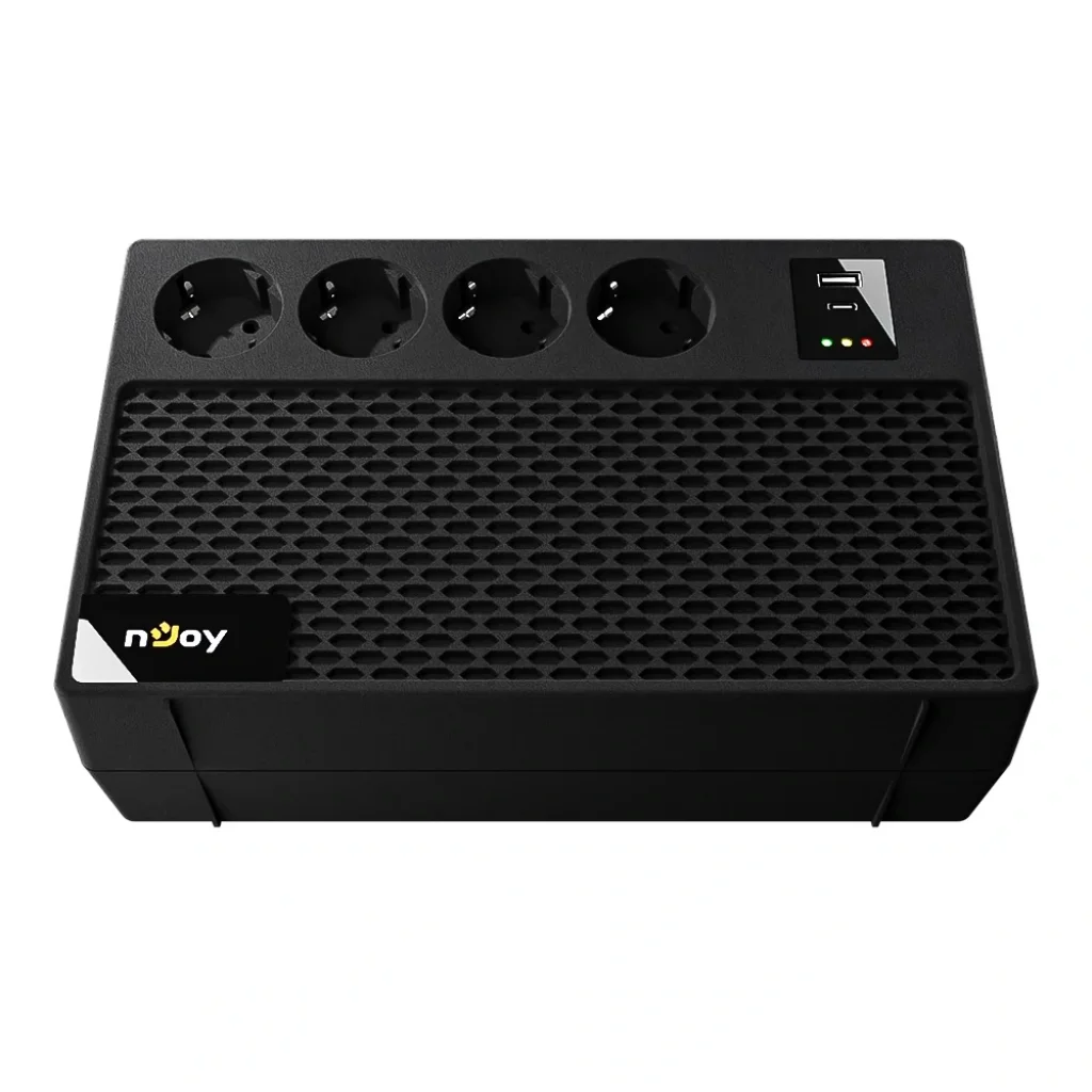 ДБЖ NJOY Renton 650 Plus (UPCSBLS665TRPCG01B) Lin.int., AVR, 4 x євро, 1 x USB Type A, 1xUSB Type C, пластик UA