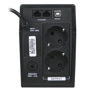 ДБЖ LogicPower U650VA-P, Lin.int., AVR, 2 x євро, USB, пластик, LP2436 UA