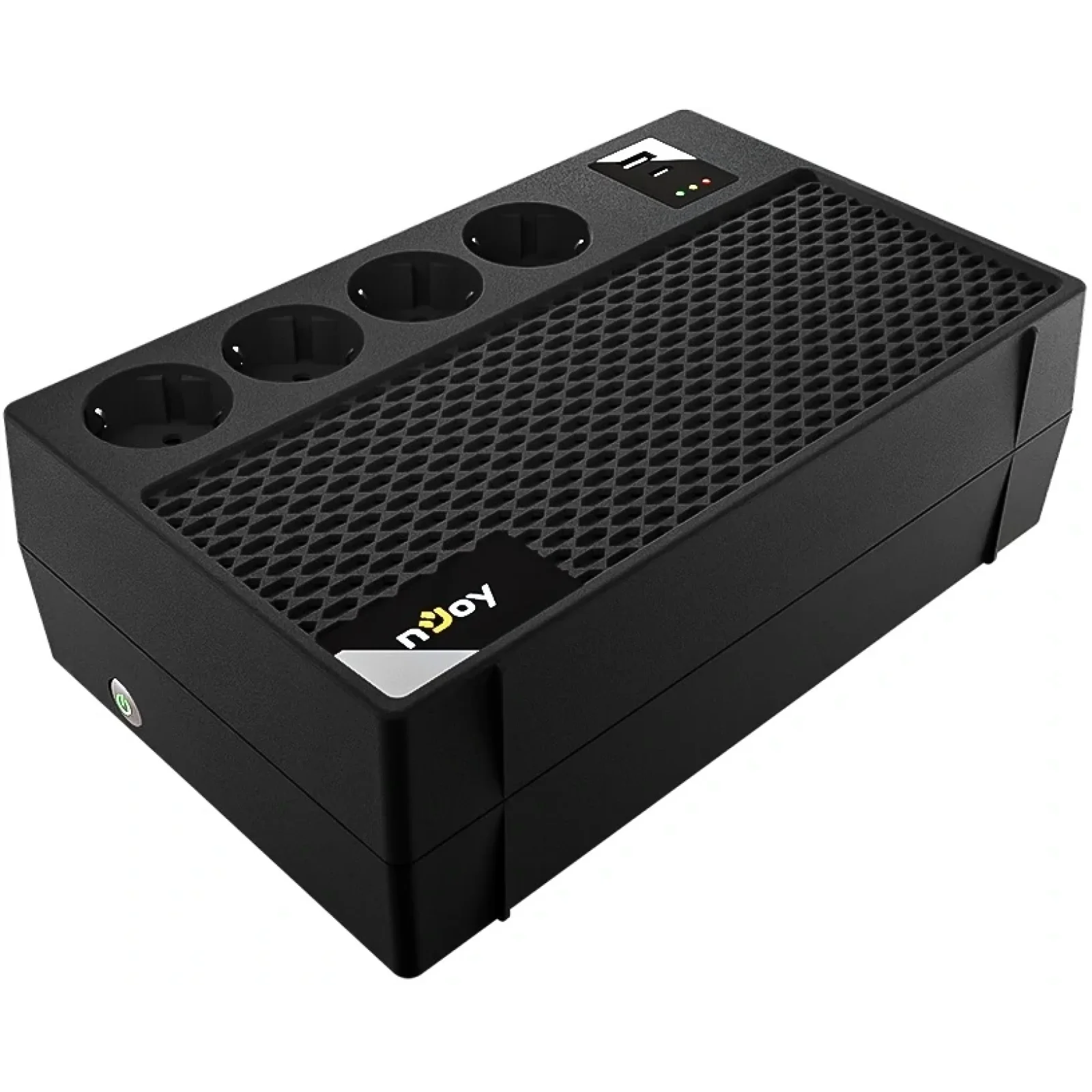 ИБП NJOY Renton 650 Plus (UPCSBLS665TRPCG01B) Lin.int., AVR, 4 x евро, 1 x USB Type A, 1xUSB Type C, пластик UA