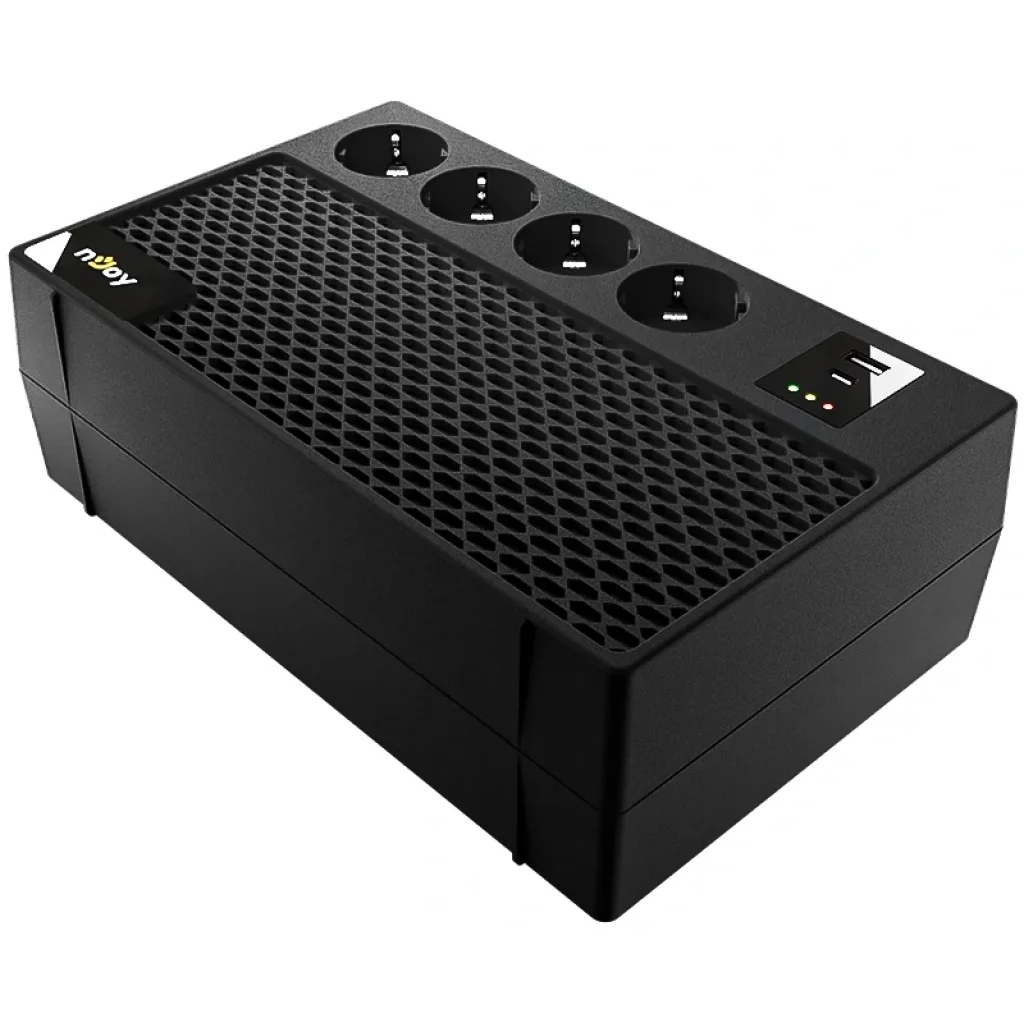 ДБЖ NJOY Renton 650 Plus (UPCSBLS665TRPCG01B) Lin.int., AVR, 4 x євро, 1 x USB Type A, 1xUSB Type C, пластик UA