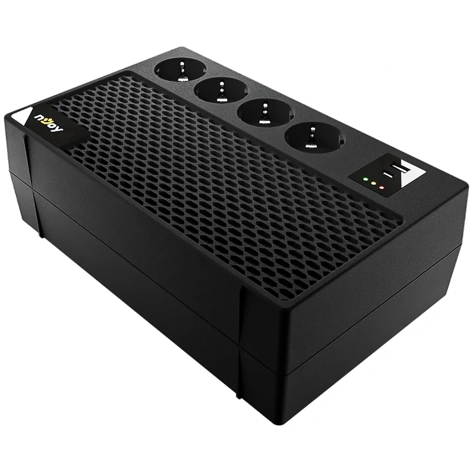 ИБП NJOY Renton 650 Plus (UPCSBLS665TRPCG01B) Lin.int., AVR, 4 x евро, 1 x USB Type A, 1xUSB Type C, пластик UA
