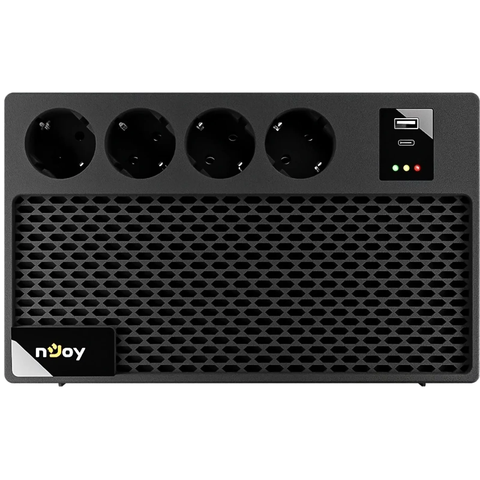 ИБП NJOY Renton 650 Plus (UPCSBLS665TRPCG01B) Lin.int., AVR, 4 x евро, 1 x USB Type A, 1xUSB Type C, пластик UA