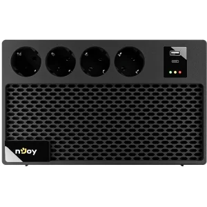 ДБЖ NJOY Renton 650 Plus (UPCSBLS665TRPCG01B) Lin.int., AVR, 4 x євро, 1 x USB Type A, 1xUSB Type C, пластик UA