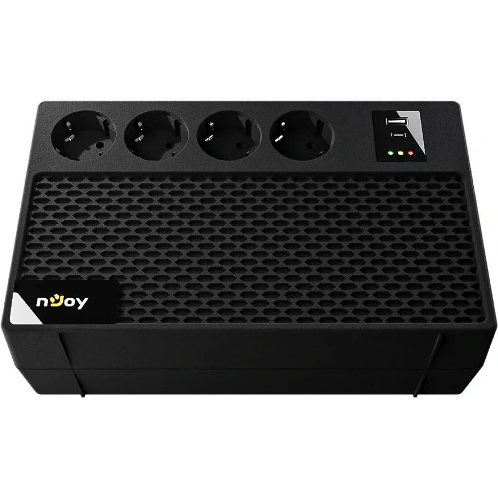 ДБЖ NJOY Renton 650 Plus (UPCSBLS665TRPCG01B) Lin.int., AVR, 4 x євро, 1 x USB Type A, 1xUSB Type C, пластик UA