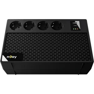 ДБЖ NJOY Renton 650 Plus (UPCSBLS665TRPCG01B) Lin.int., AVR, 4 x євро, 1 x USB Type A, 1xUSB Type C, пластик UA