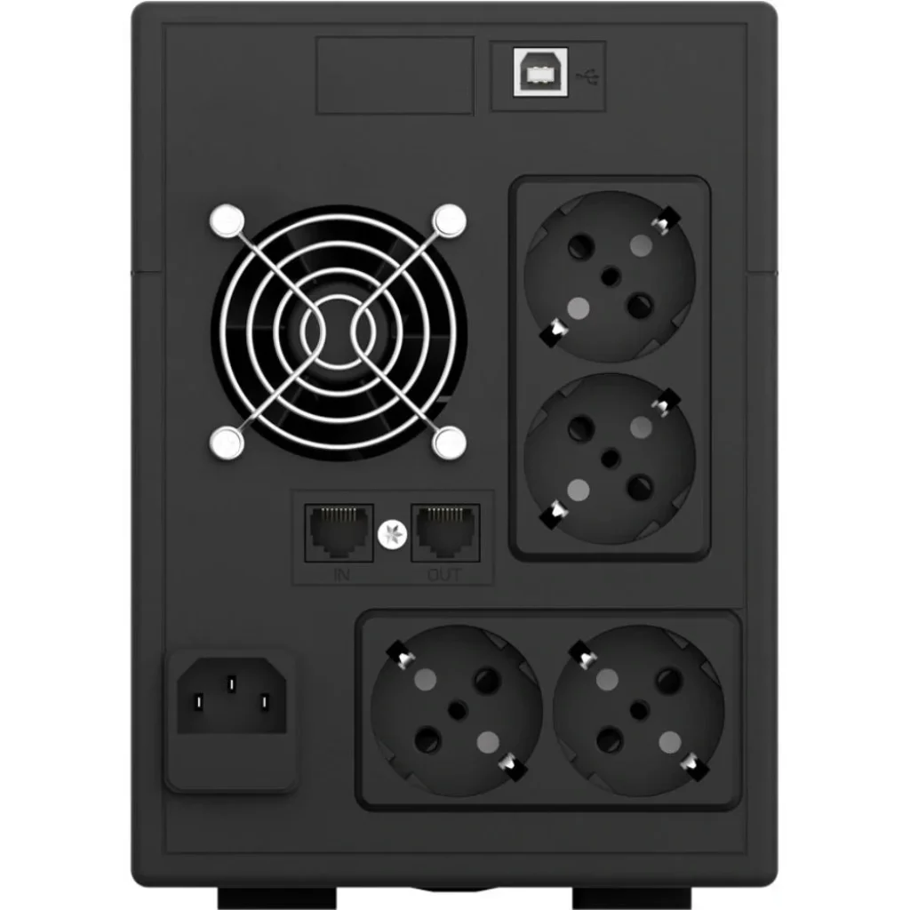 ДБЖ NJOY Cadu 1500 (UPCMTLS615HCAAZ01B), Lin.int., AVR, 4 x Schuko, USB, LCD, пластик UA