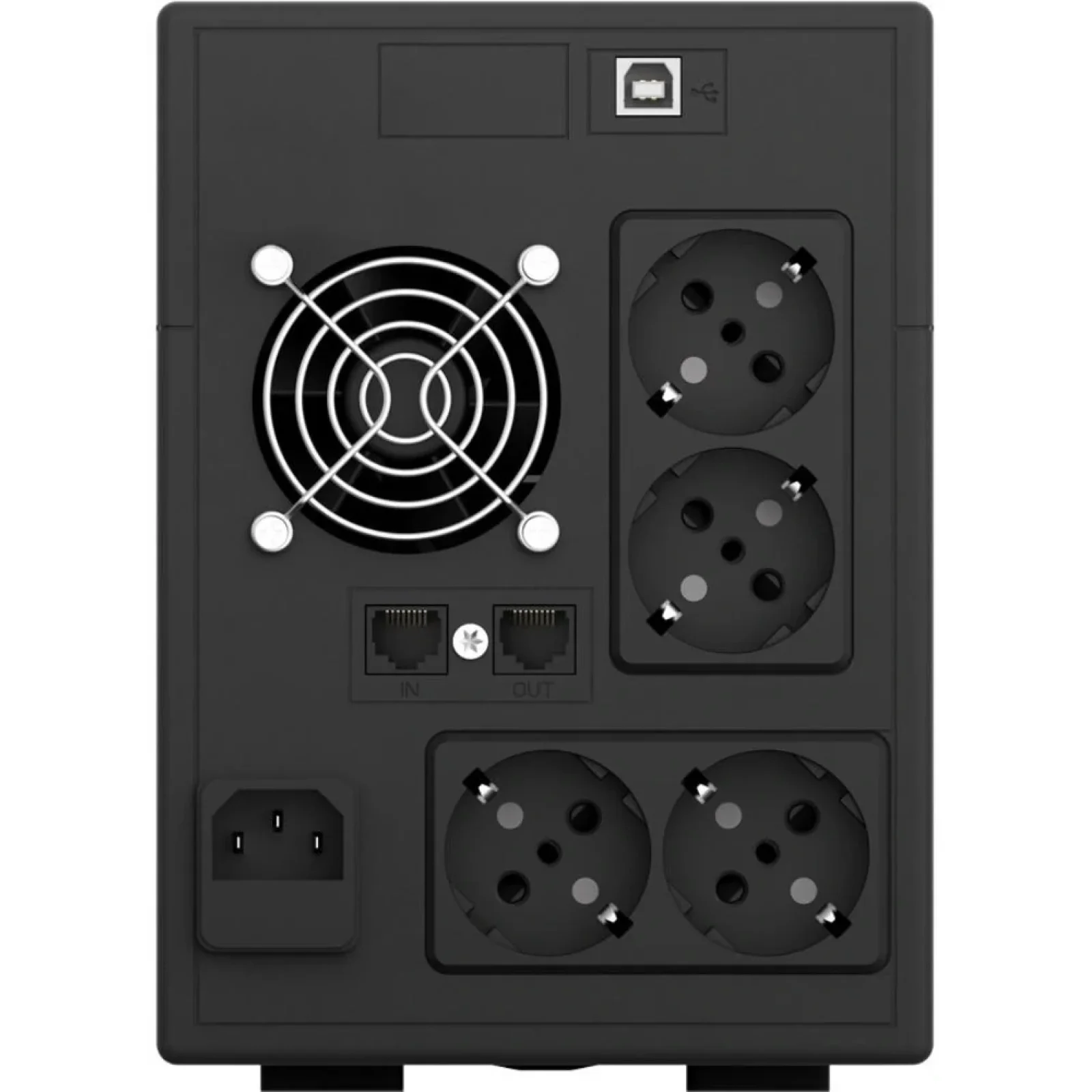 ДБЖ NJOY Cadu 1500 (UPCMTLS615HCAAZ01B), Lin.int., AVR, 4 x Schuko, USB, LCD, пластик UA
