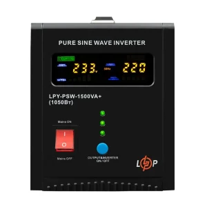 ДБЖ LogicPower LPY-PSW-1500VA+, Lin.int., AVR, 2 x евро, LCD, метал, з правильною синусоїдою 24V, LP22872 UA