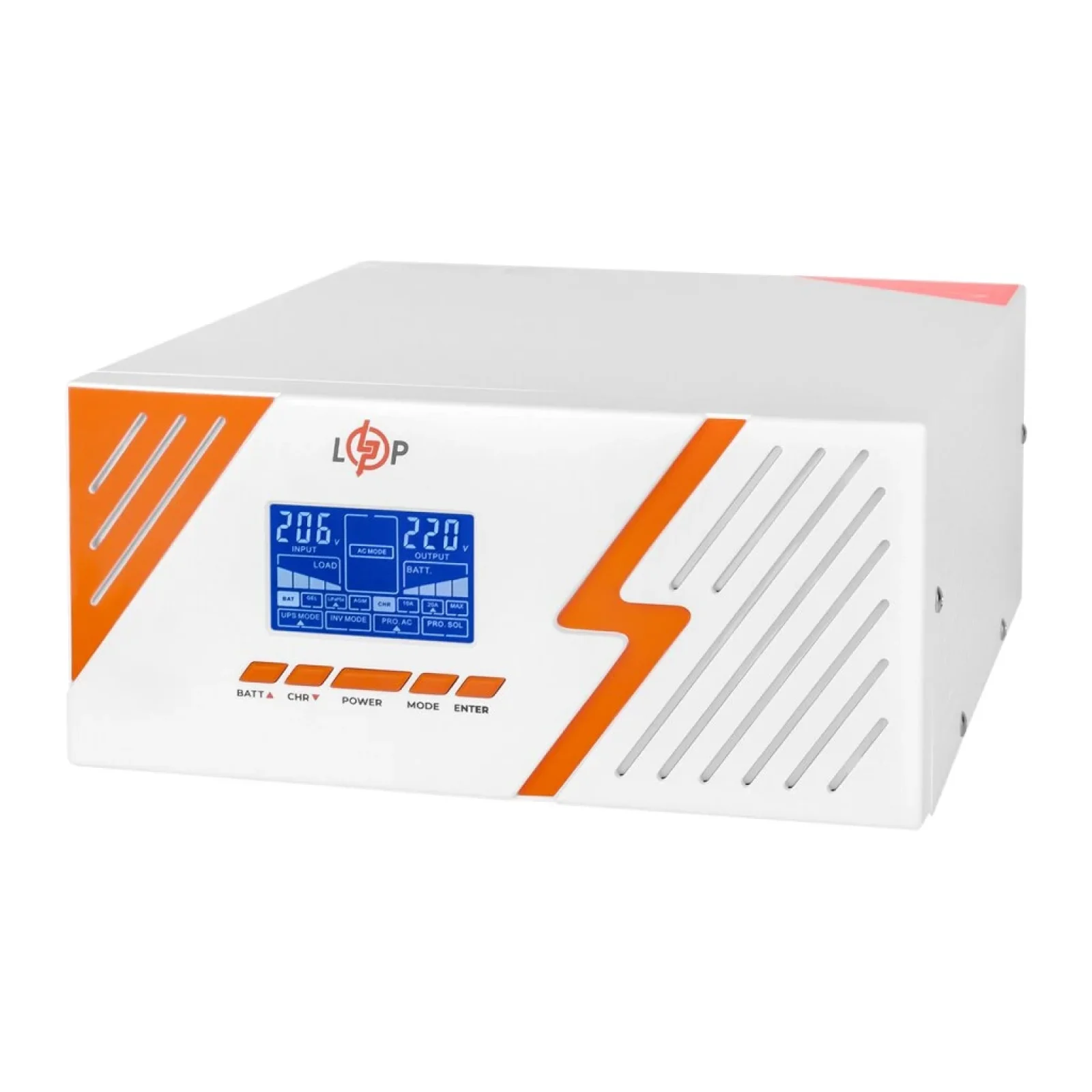 ДБЖ LogicPower LPM-PSW-1500VA (1050 Вт) White, Lin.int., AVR, 2 x євро, метал, з правильною синусоїдою 12V, LP22755 UA
