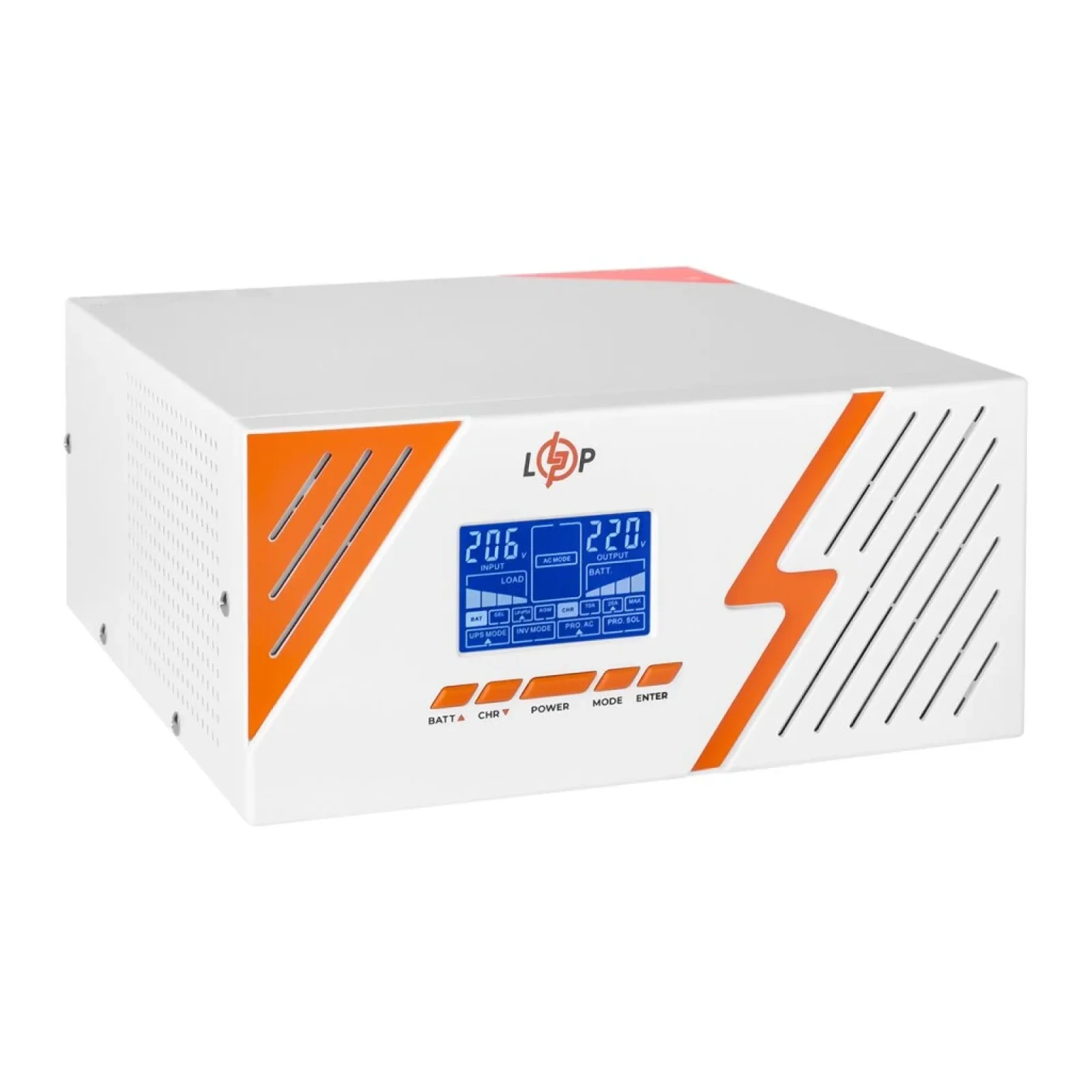 ДБЖ LogicPower LPM-PSW-1500VA (1050 Вт) White, Lin.int., AVR, 2 x євро, метал, з правильною синусоїдою 12V, LP22755 UA