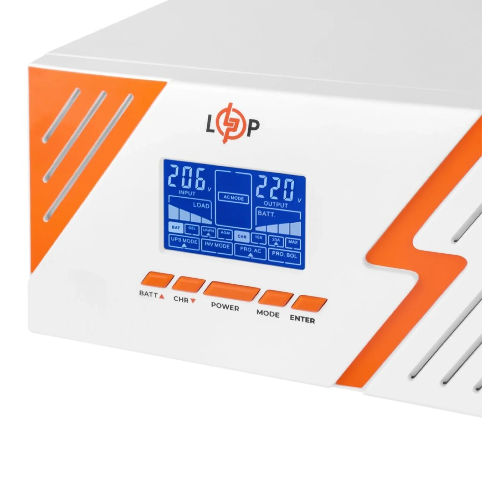 ДБЖ LogicPower LPM-PSW-1500VA (1050 Вт) White, Lin.int., AVR, 2 x євро, метал, з правильною синусоїдою 12V, LP22755 UA