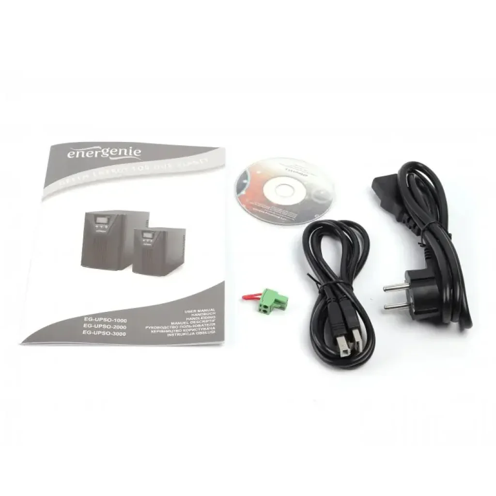 ИБП EnerGenie EG-UPSO-1000 1000VA, On-line, 3xIEC+1xSchuko, металл UA