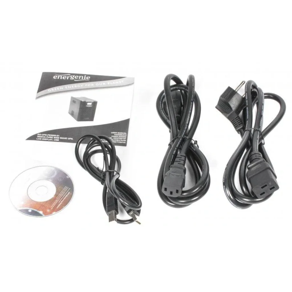 ДБЖ EnerGenie EG-UPS-PS3000-01 3000VA, Lin.int., AVR, 6хIEC, USB, RJ-45, метал UA