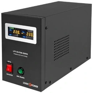 ДБЖ LogicPower LPY-B-PSW-500VA+ (350Вт)5A/10A, Lin.int., AVR, 2 x євро, LCD, метал, з правильною синусоїдою, 12V, LP4149 UA
