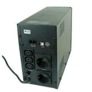 ДБЖ EnerGenie EG-UPS-033 1200VA, Line Int., AVR, 3xIEC+2xSchuko, USB, LCD, RJ11, метал UA
