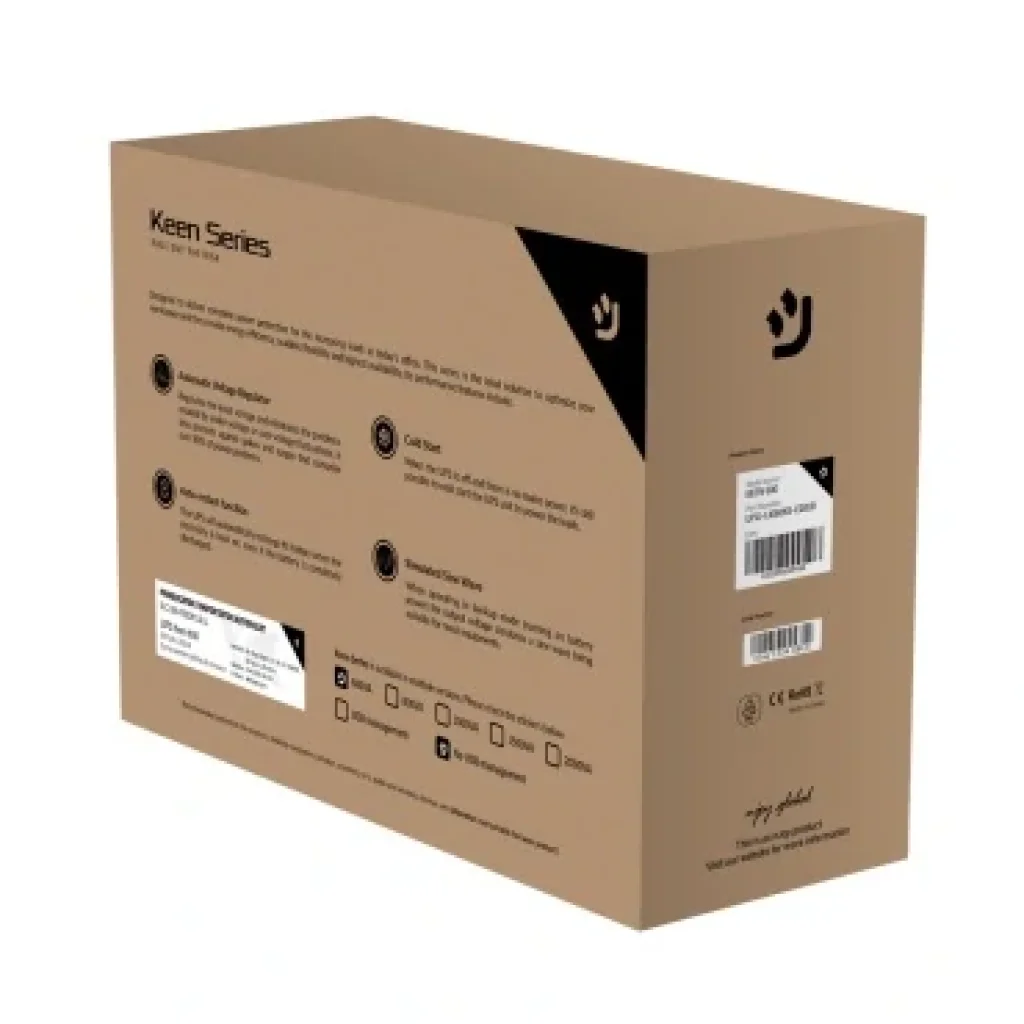 ДБЖ NJOY Keen 600 (UPLI-LI060KU-CG01B) Lin.int., AVR, 2 x євро, USB, пластик, Keen 600 USB UA