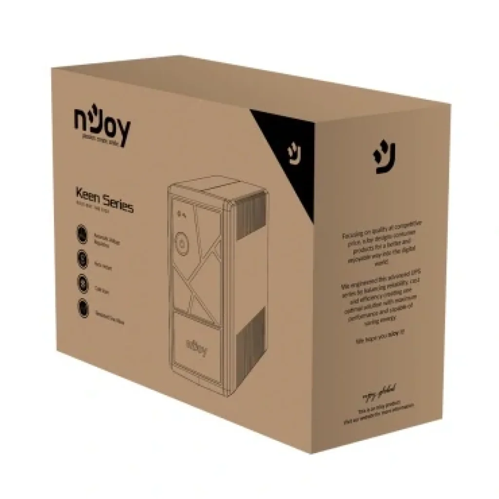 ДБЖ NJOY Keen 600 (UPLI-LI060KU-CG01B) Lin.int., AVR, 2 x євро, USB, пластик, Keen 600 USB UA