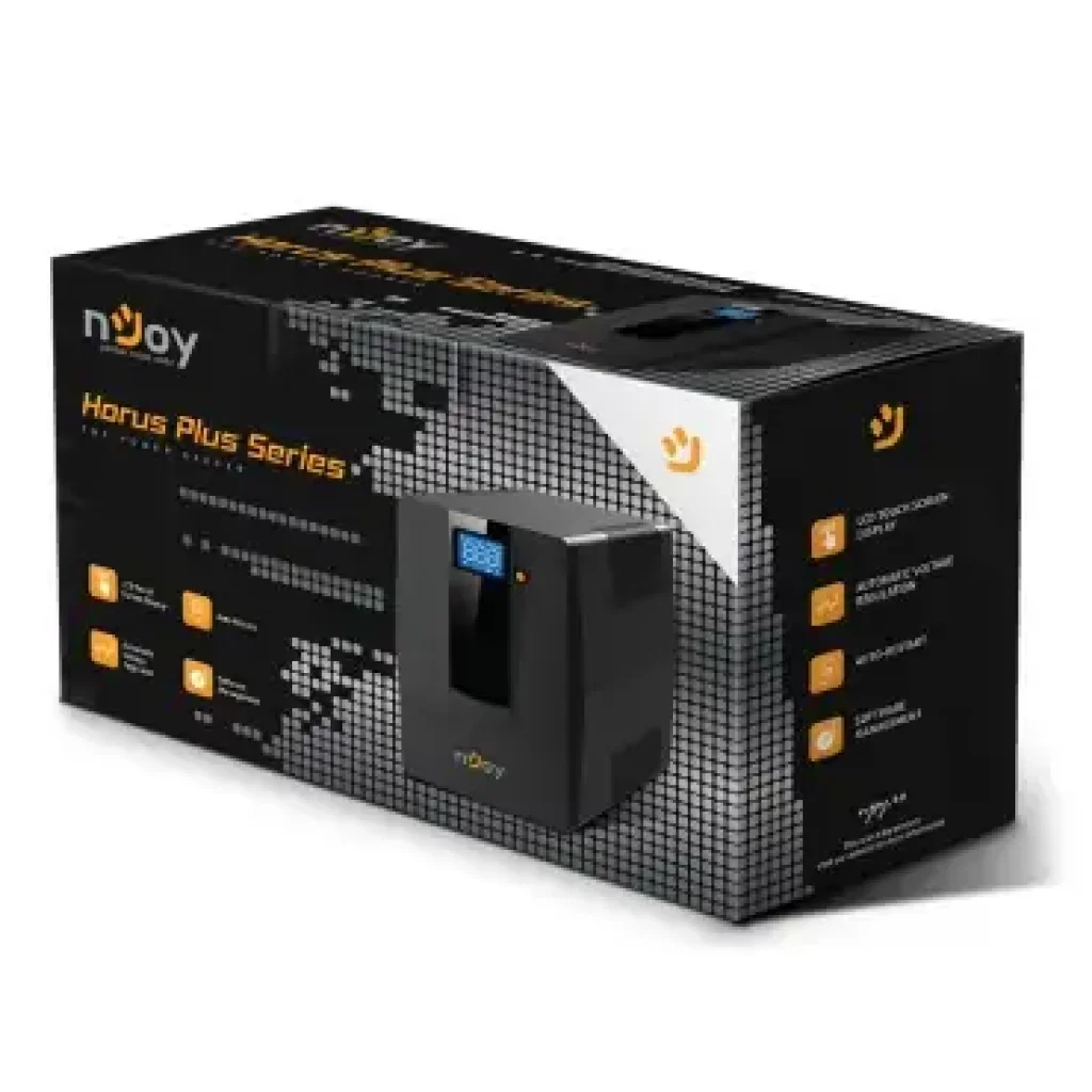 ДБЖ NJOY Horus Plus 2000 (PWUP-LI200H1-AZ01B) Lin.int., AVR, 4 x євро, USB, LCD, пластик, Horus Plus 2000 USB UA