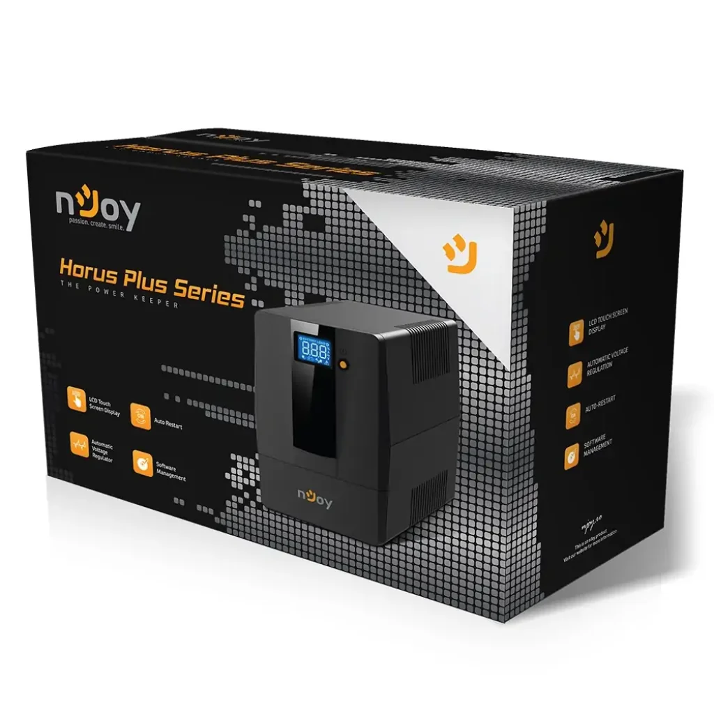 ИБП NJOY Horus Plus 1500 (PWUP-LI150H1-AZ01B) Lin.int., AVR, 4 x евро, USB, LCD, пластик, Horus Plus 1500 USB UA