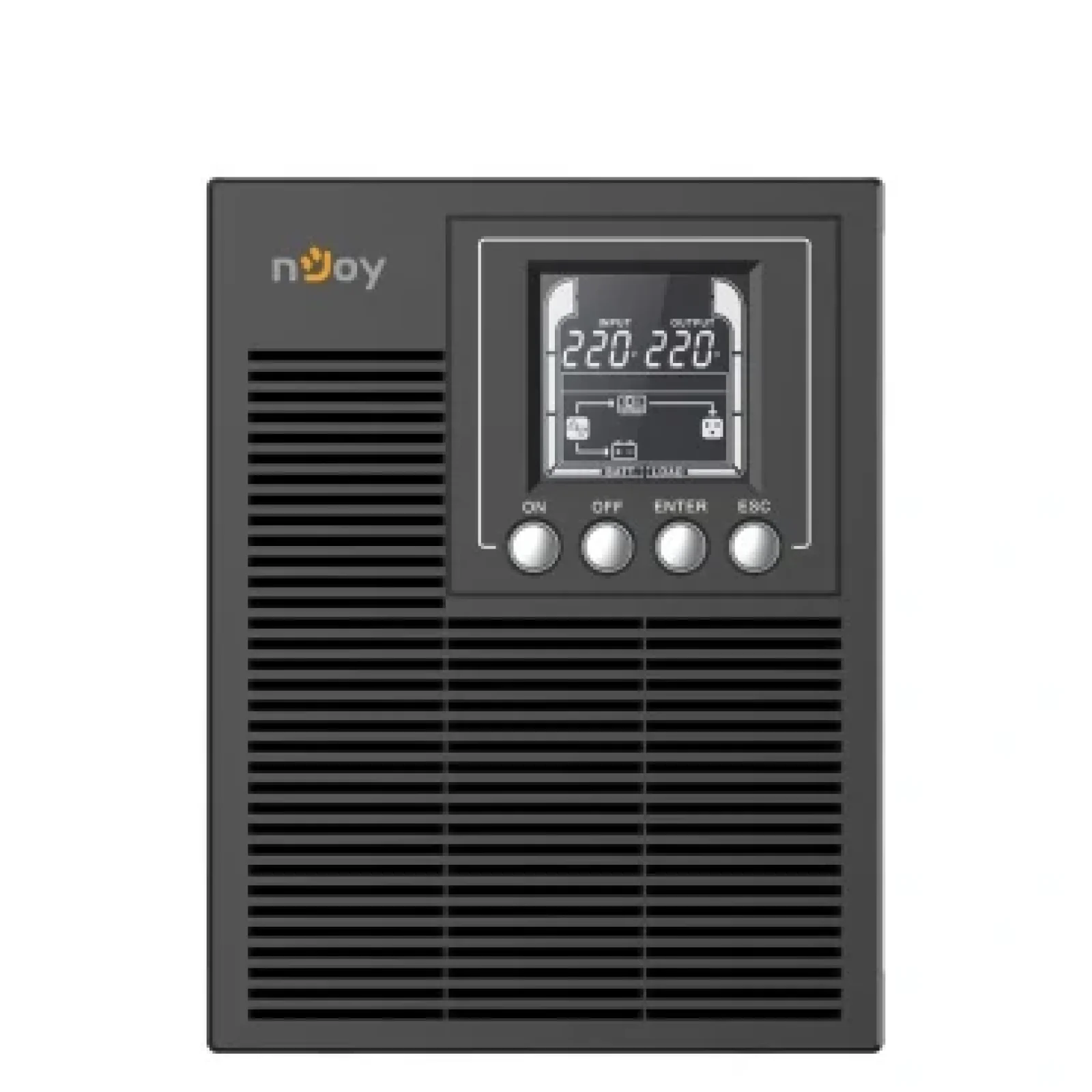 ДБЖ NJOY Echo Pro 1000 (UPOL-OL100EP-CG01B), Online, 3 x Schuko, USB, LCD, метал UA