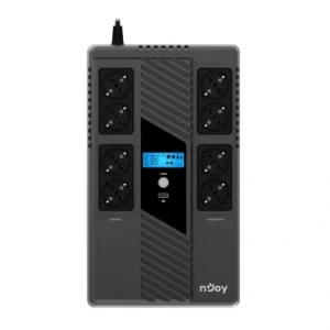 ДБЖ NJOY Token 800 (UPCSBLS680TTOAZ01B), Lin.int., 8 x Schuko, USB, LCD, пластик UA