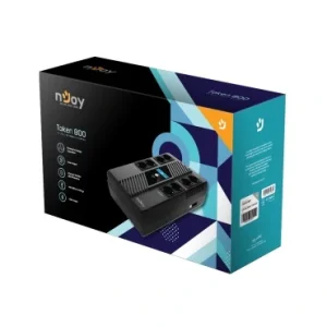 ДБЖ NJOY Token 800 (UPCSBLS680TTOAZ01B), Lin.int., 8 x Schuko, USB, LCD, пластик UA