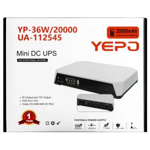 Джерело безперебійного живлення Yepo Mini DC-UPS YP-36W/20000mAh LiFePO4 DC-5V/9V/12V (UA-112545) UA