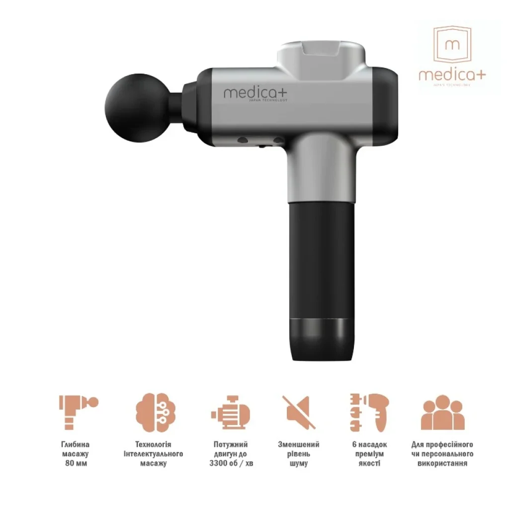 Перкусійний ручний масажер Medica+ MassHand Pro 6.0 (MD-102965), 6971792961227 UA