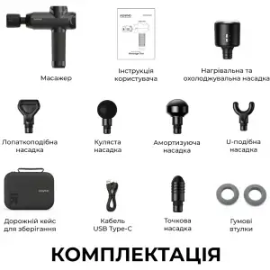 Перкуссионный массажер RENPHO Power Thermacool Massage Gun (R-C001SH-BK) UA