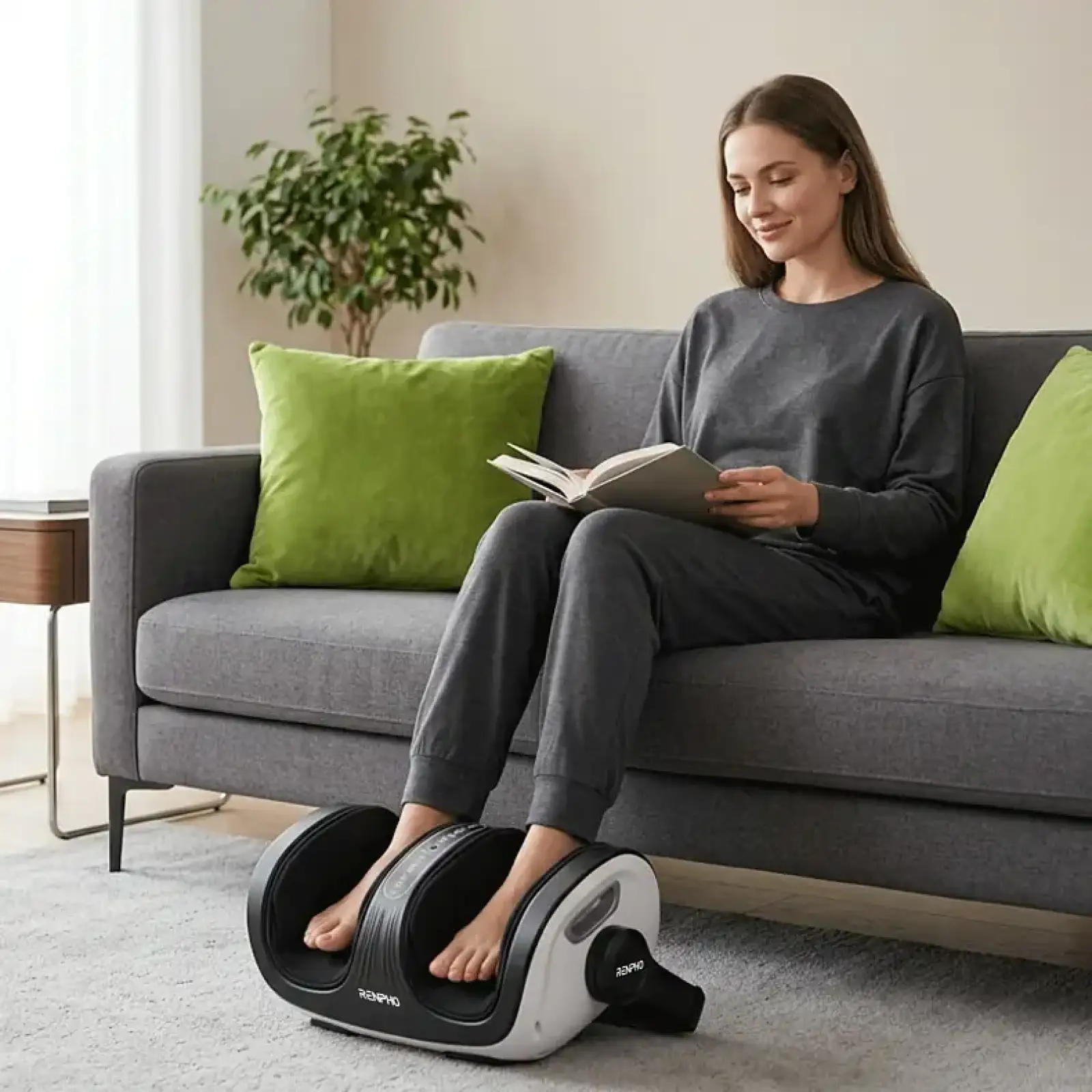 Массажер для ног RENPHO 2-in-1 Foot and Calf Massager White (R-D001R-WH) UA