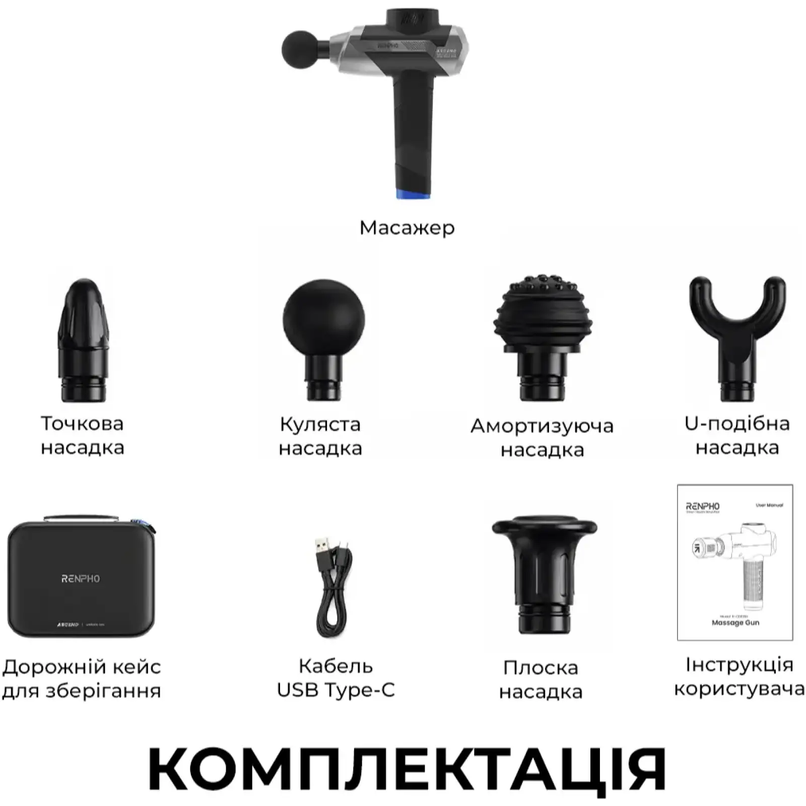 Перкусійний масажер RENPHO Ascend (R-WMG05) UA