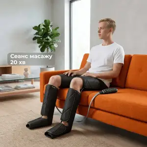 Компресійний масажер для ніг RENPHO Foot Calf and Thigh Air Massager Black (RP-ALM079H-BK) UA